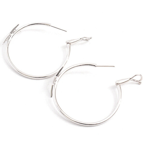 Mauboussin 18K ホワイトゴールド ダイヤモンド フープ ピアス