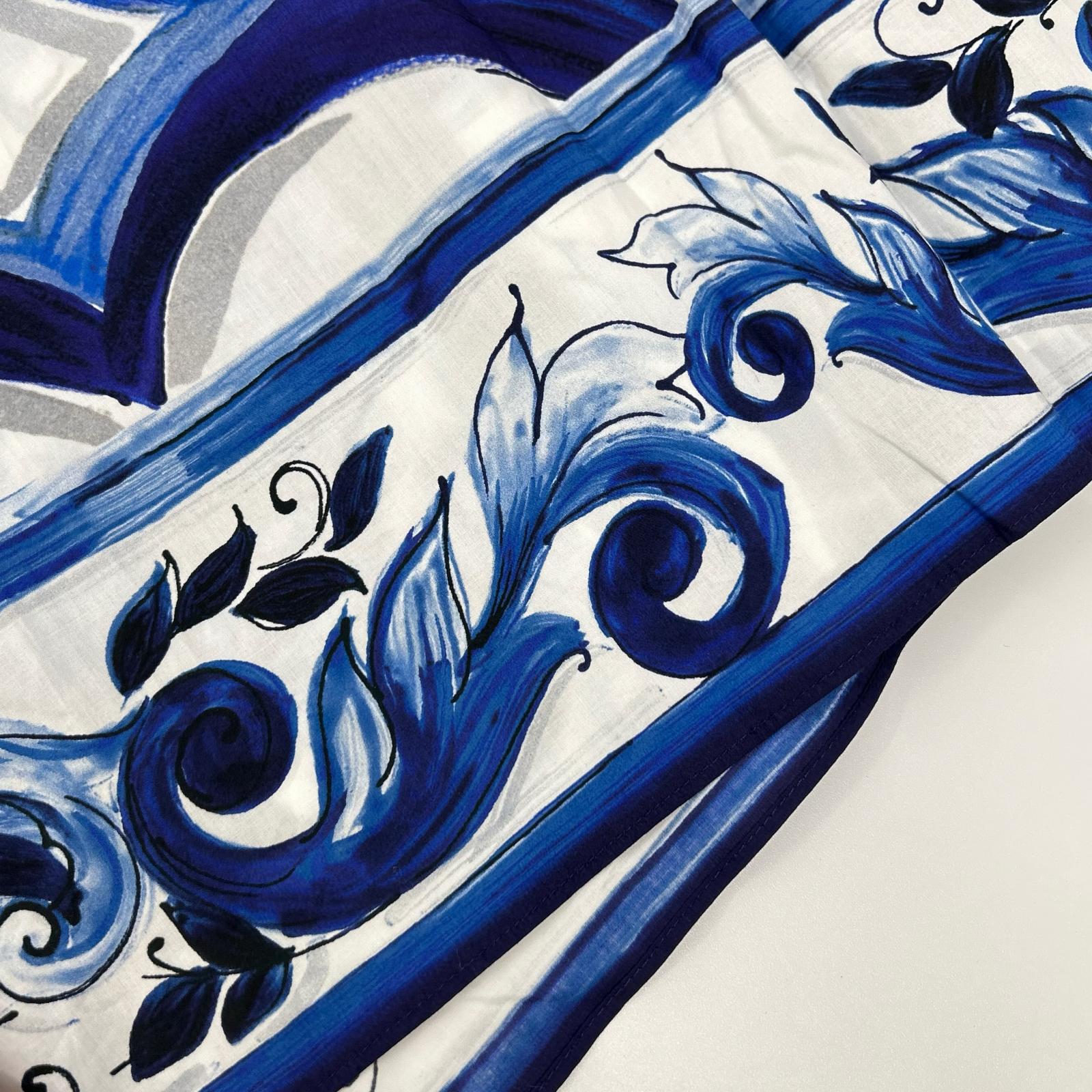 ドルチェ&ガッバーナ POPLIN MIDI DRESS WITH MAIOLICA PRINT コットンワンピース