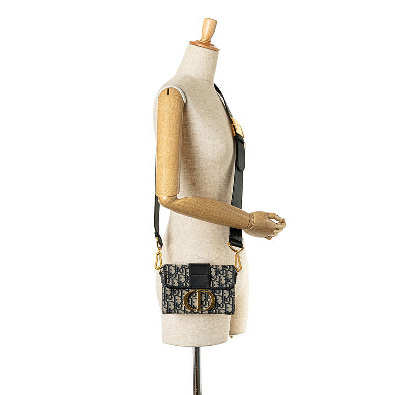 ディオール 30モンテーニュ オブリーク レザー ジャカード ショルダーバッグ