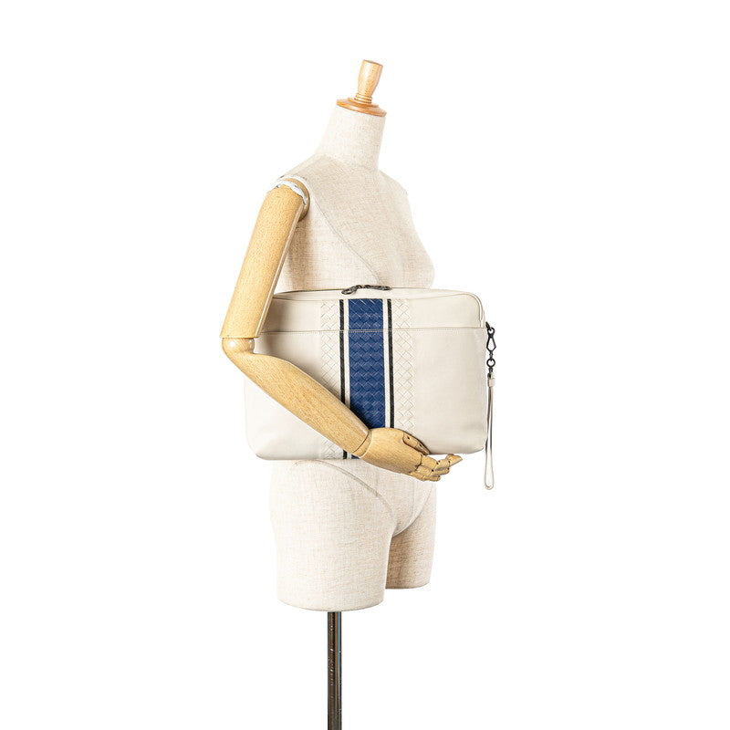 ボッテガヴェネタイントレチャートレザークラッチバッグ