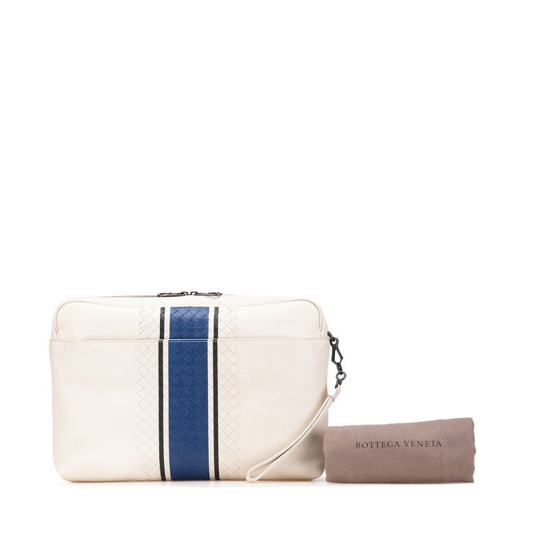 ボッテガヴェネタイントレチャートレザークラッチバッグ