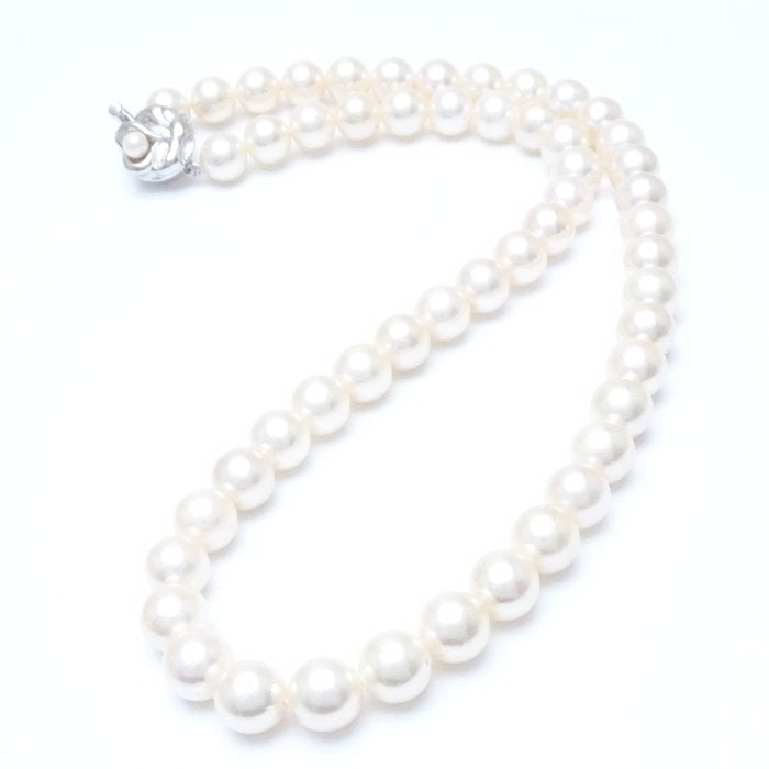 Akoya パール ネックレス シルバー 8.5-9mm