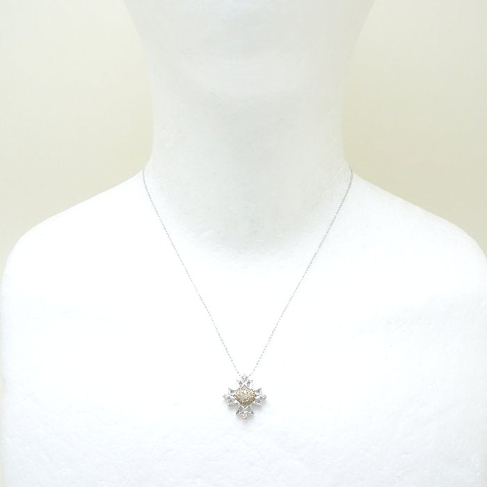 ダイヤモンド ネックレス K18WG/K18YG ゴールド