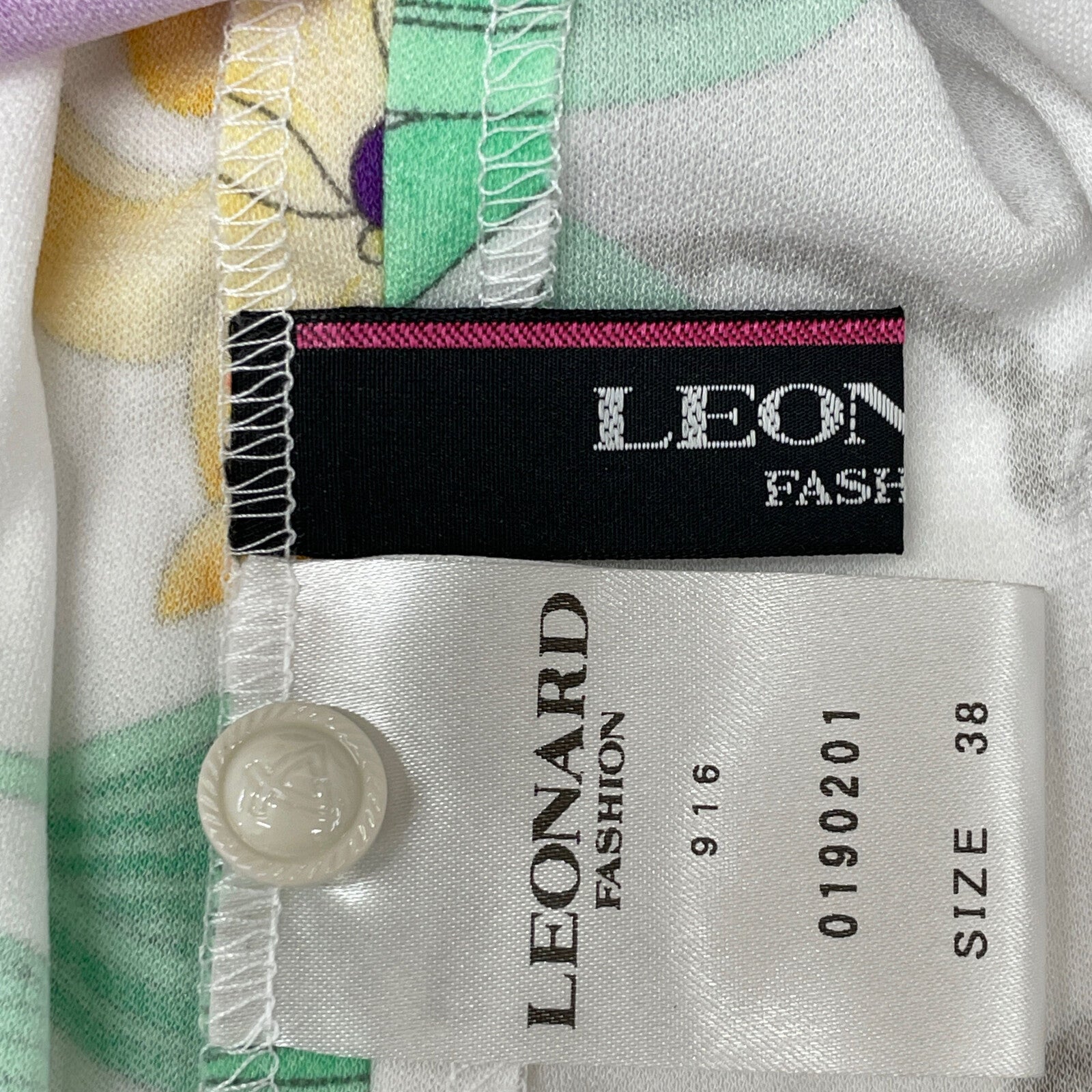 LEONARD 0190201 フローラル ハイネック ドレス