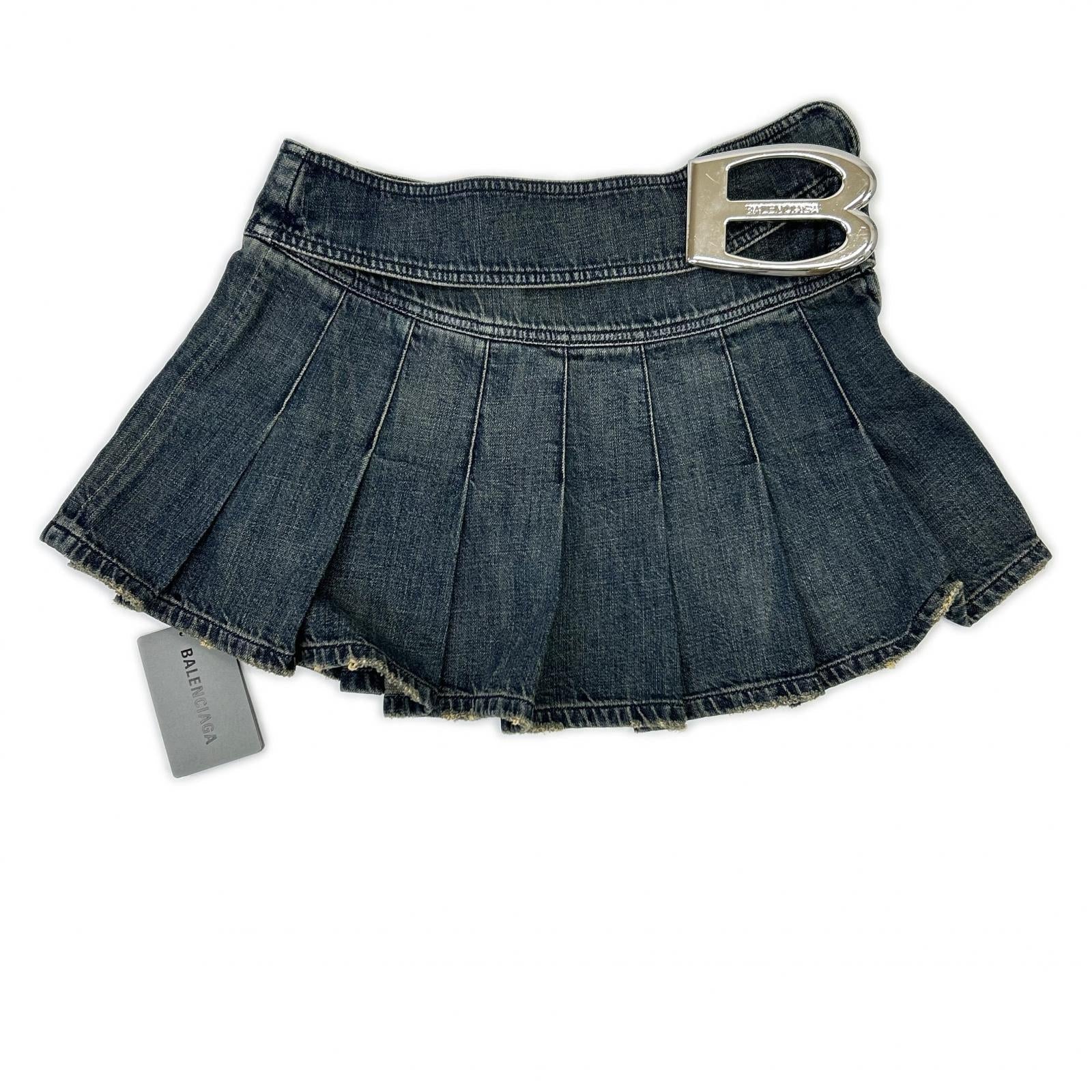 バレンシアガ Buckle Pleated コットンスカート