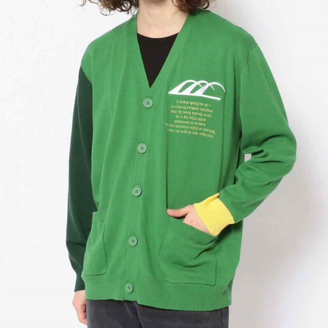 anThem NOTE ロゴ コットン ニット カーディガン