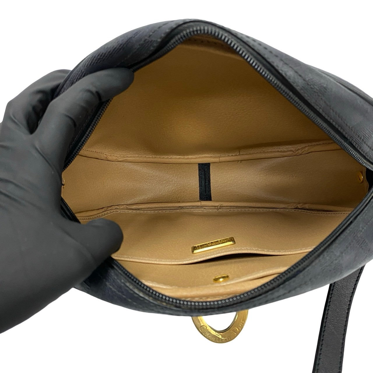 クリスチャン ディオール トロッター レザー ショルダー バッグ