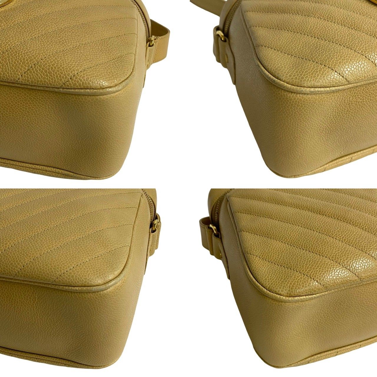シャネル Vステッチ キャビアスキン ショルダーバッグ