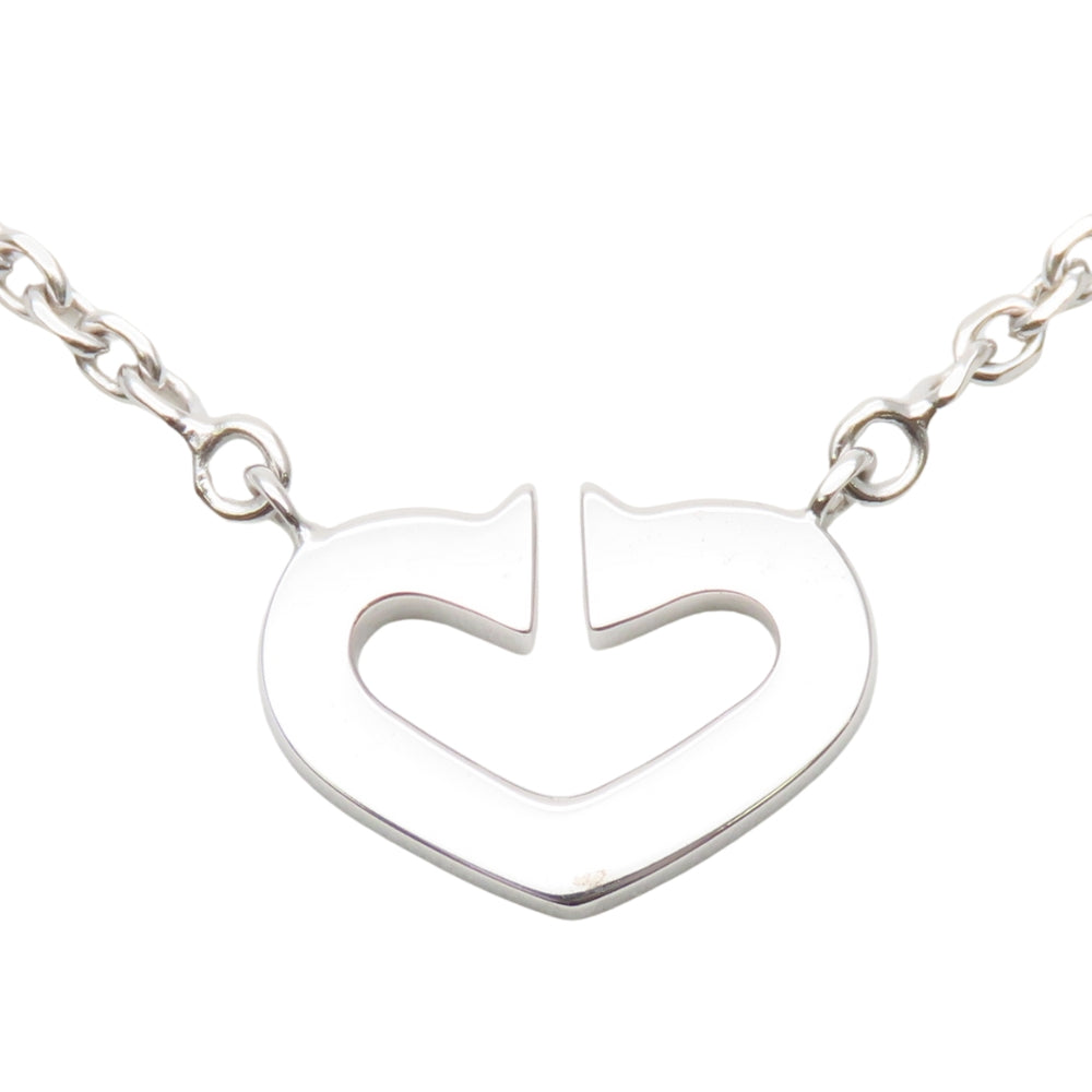 カルティエ Cハート Au750ホワイトゴールド ダイヤモンドネックレス