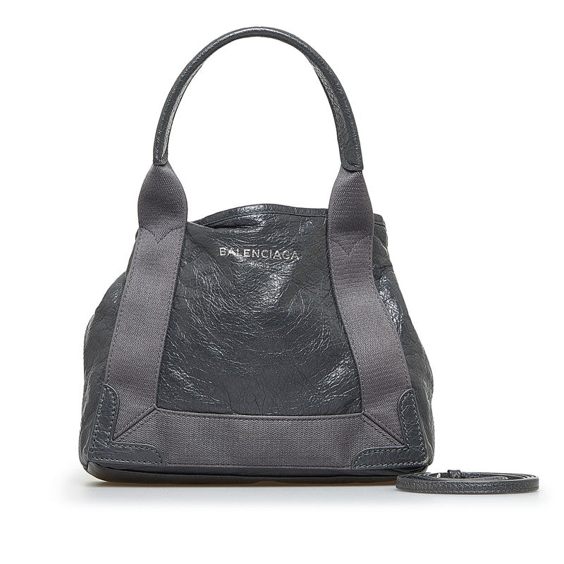 バレンシアガ レザー ネイビー カバ XS 2way バッグ 390346