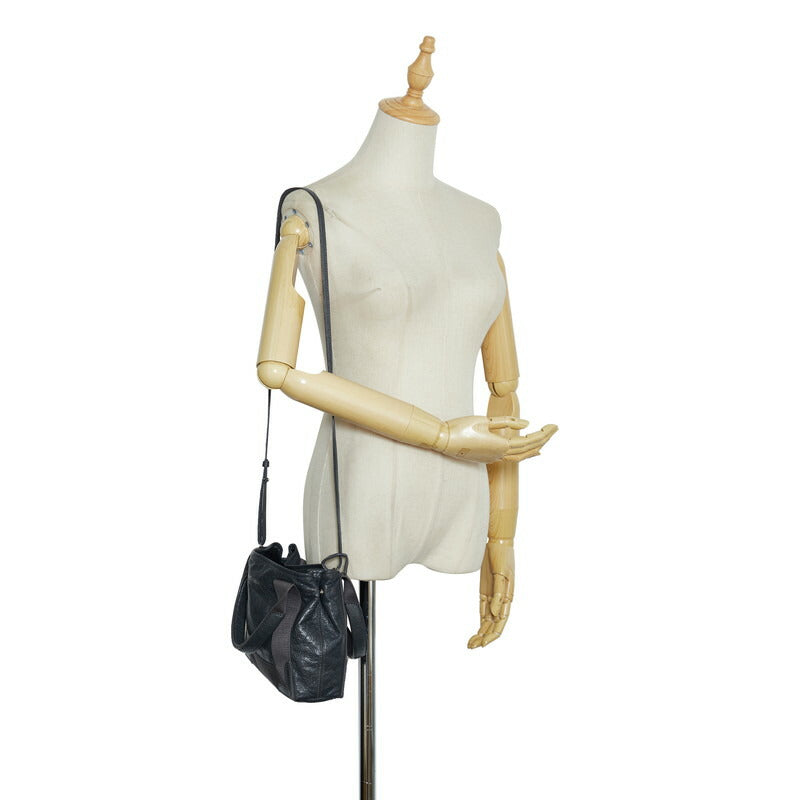 バレンシアガ レザー ネイビー カバ XS 2way バッグ 390346