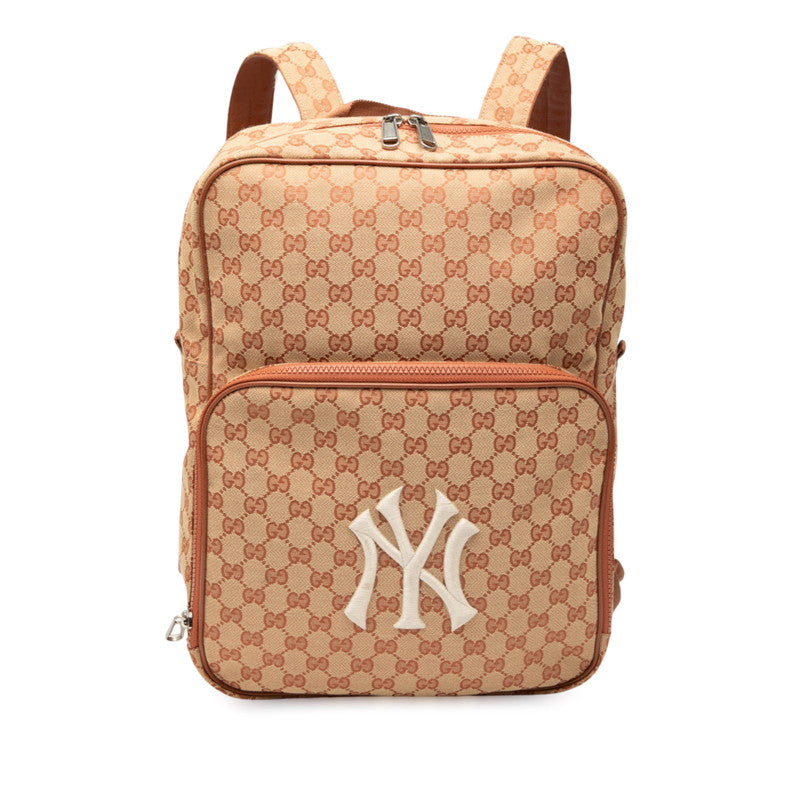 グッチ ニューヨーク ヤンキース GG キャンバス レザー バックパック