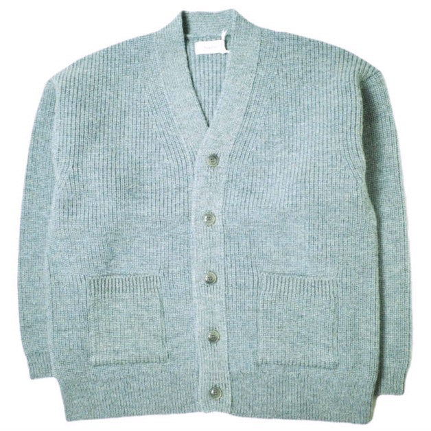 アーニーパロ SHETLAND WOOL RIB MIDDLE CARDIGAN ウールカーディガン