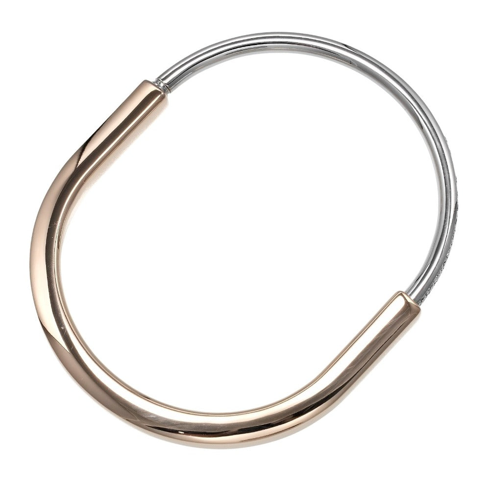 ティファニー ロック Au750ピンクゴールド Au750ホワイトゴールド ダイヤモンド ブレスレット 17号