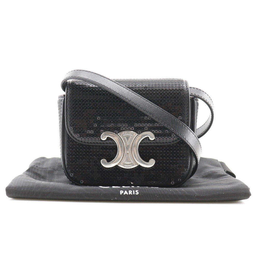 セリーヌ ミニトリオンフ レザー スパンコール 2WAYバッグ