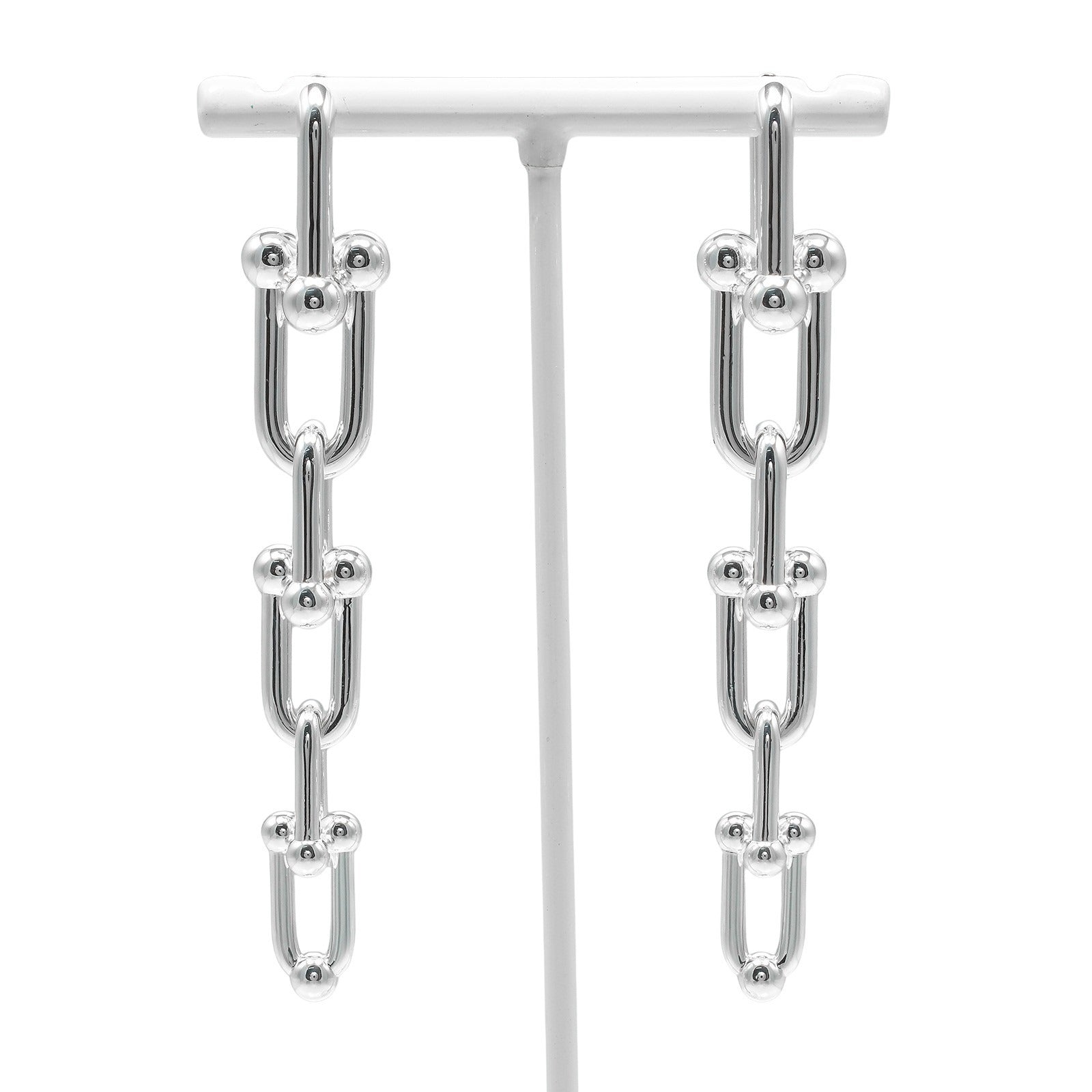ティファニー ハードウェア グラジュエイテッドリンク シルバー ピアス