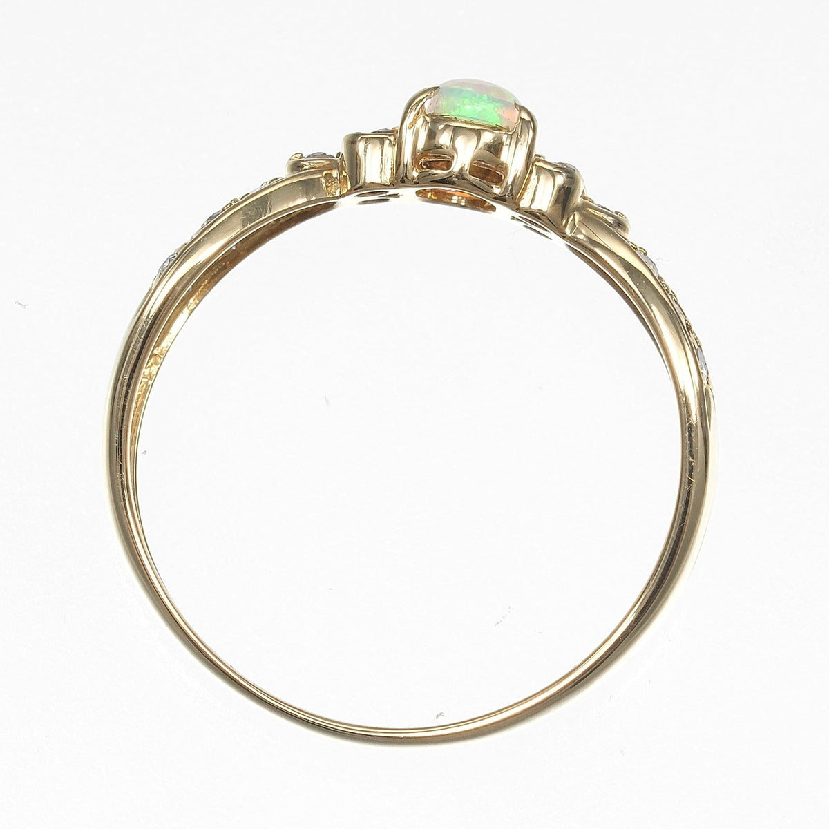 K18イエローゴールド オパール ダイヤモンド リング