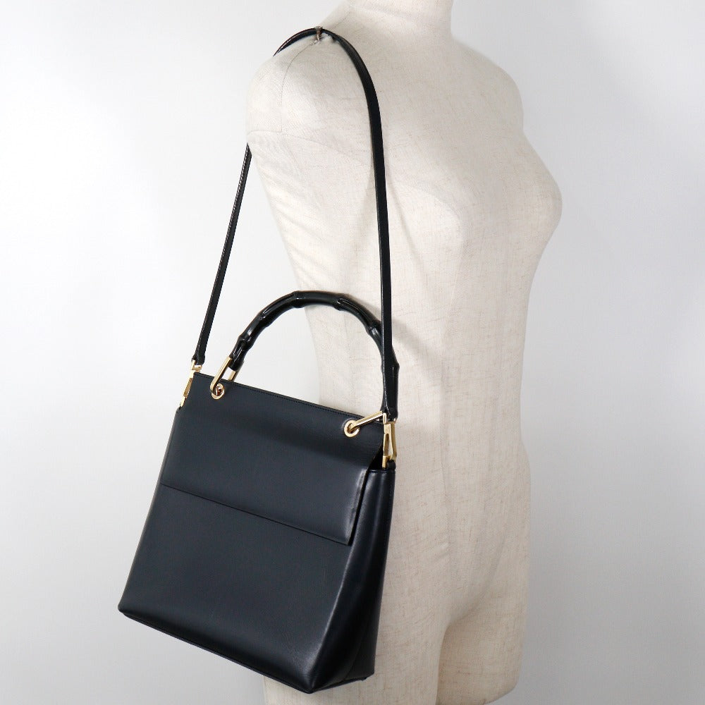 グッチ バンブー レザー 2WAY ショルダー バッグ