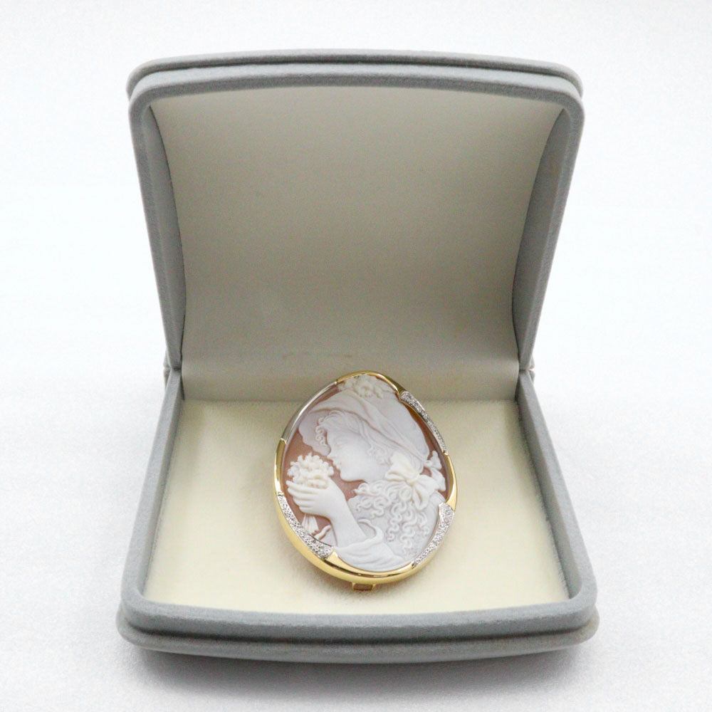 Au750 Pt900 ダイヤモンド 2way ブローチ ペンダント