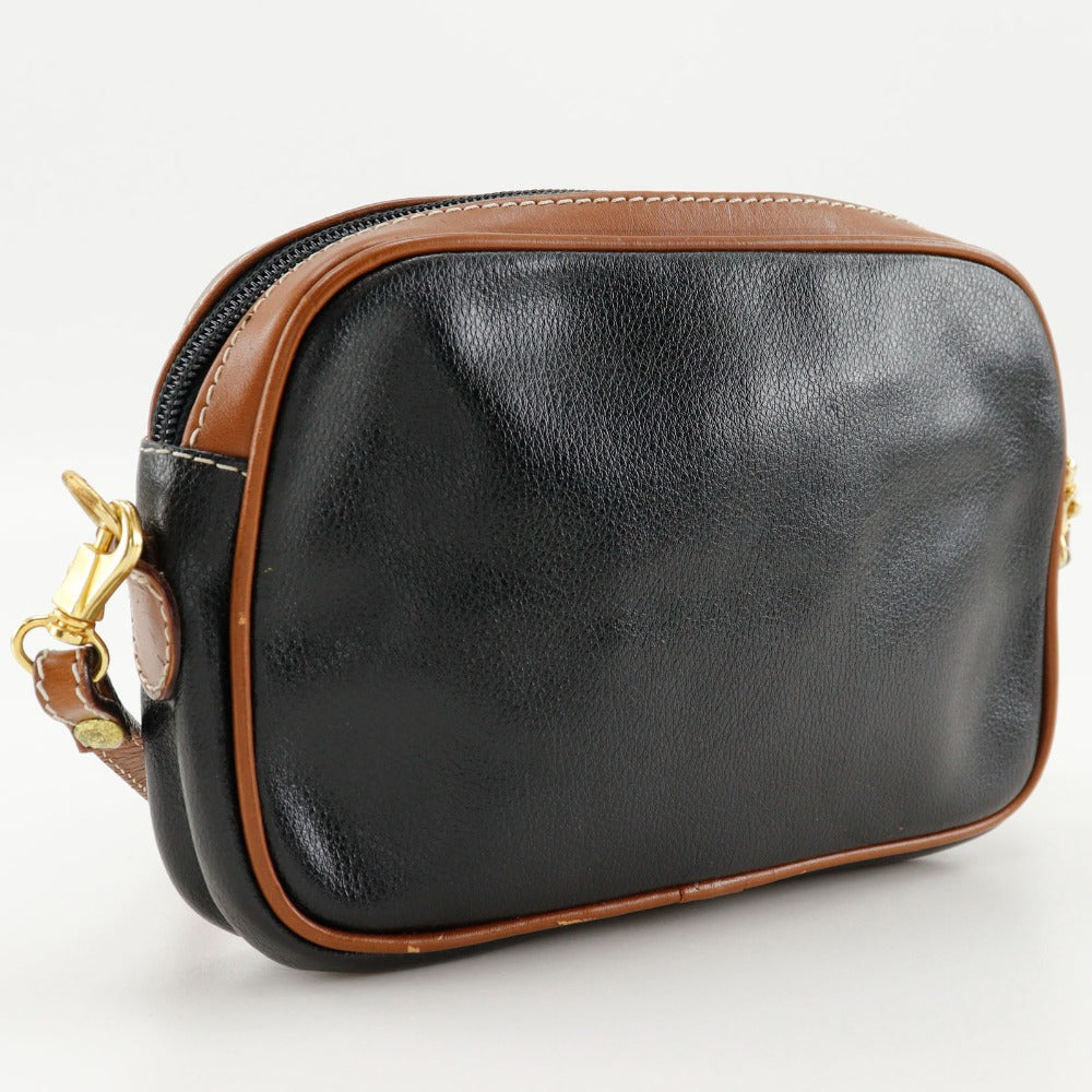 ミラ ショーン レザー ショルダー バッグ ブラック 2WAY