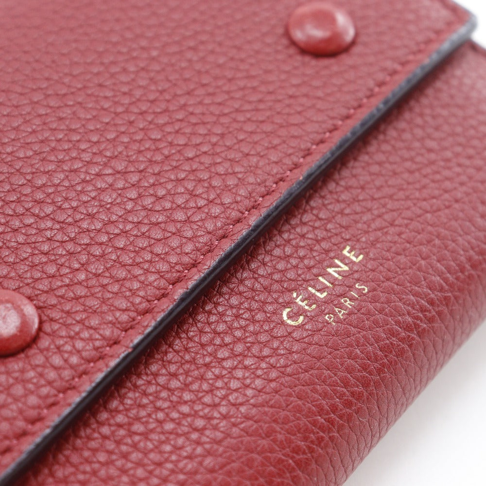 セリーヌ スモールフォールデッドマルチファンクション レザー三つ折り財布