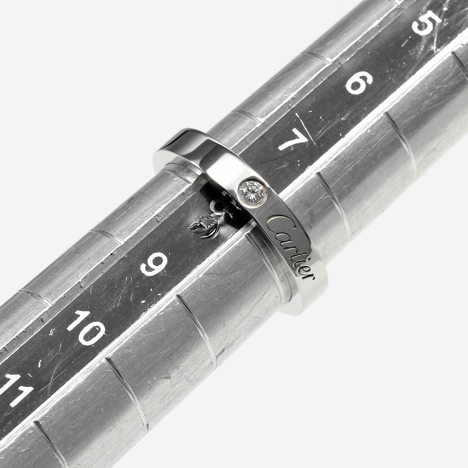 カルティエ Cドゥカルティエ エングレーブド Pt950 ダイヤモンド リング 8号