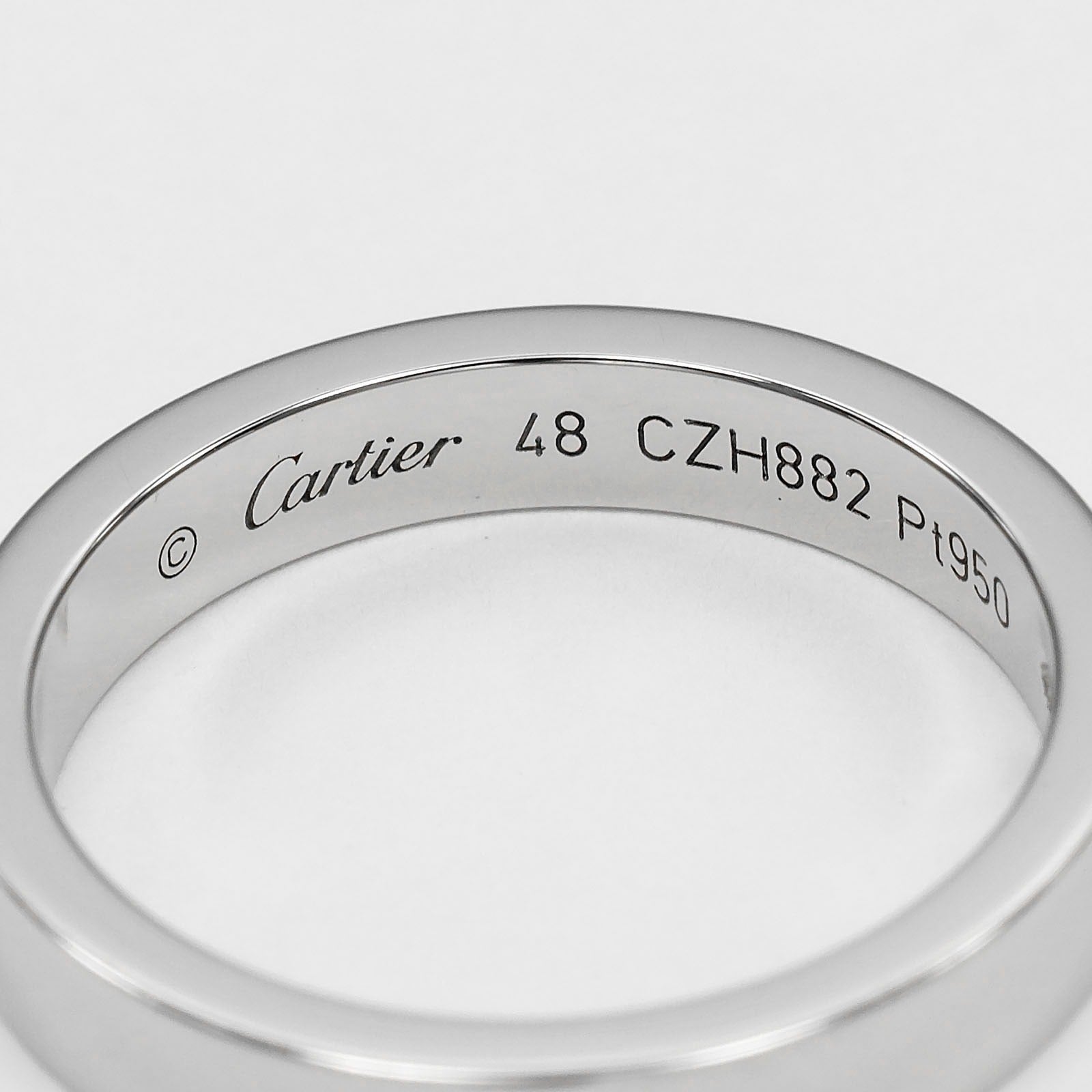 カルティエ Cドゥカルティエ エングレーブド Pt950 ダイヤモンド リング 8号