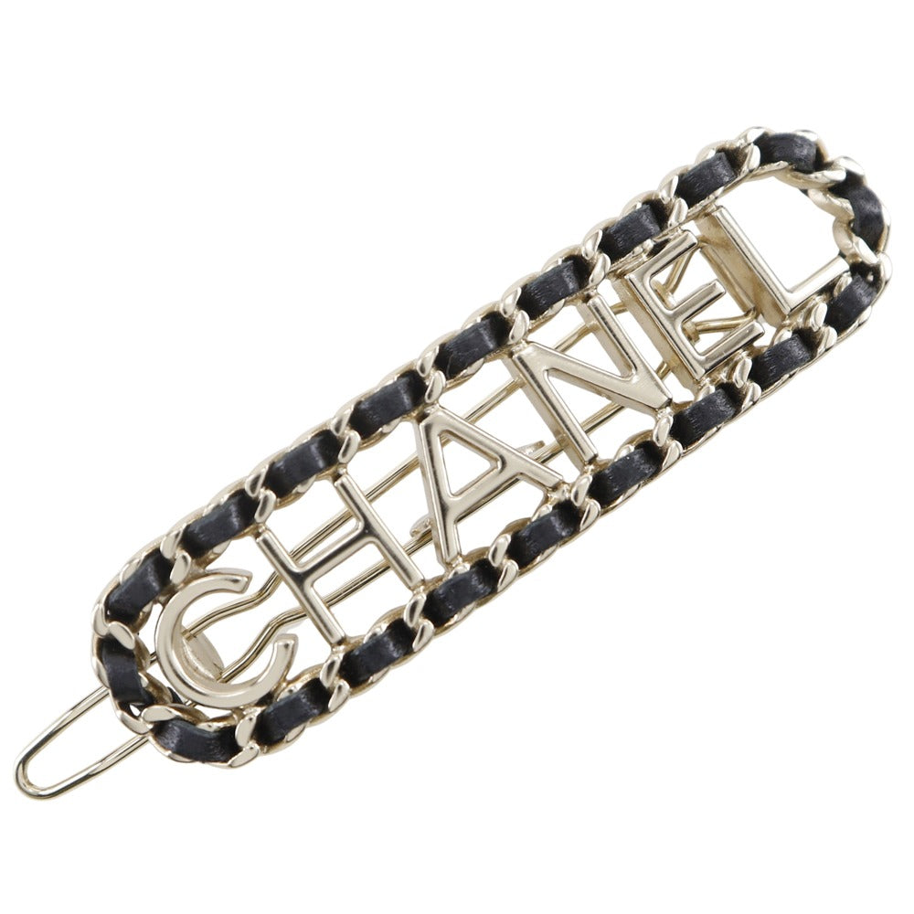 シャネル CHANEL ロゴ チェーン バレッタ