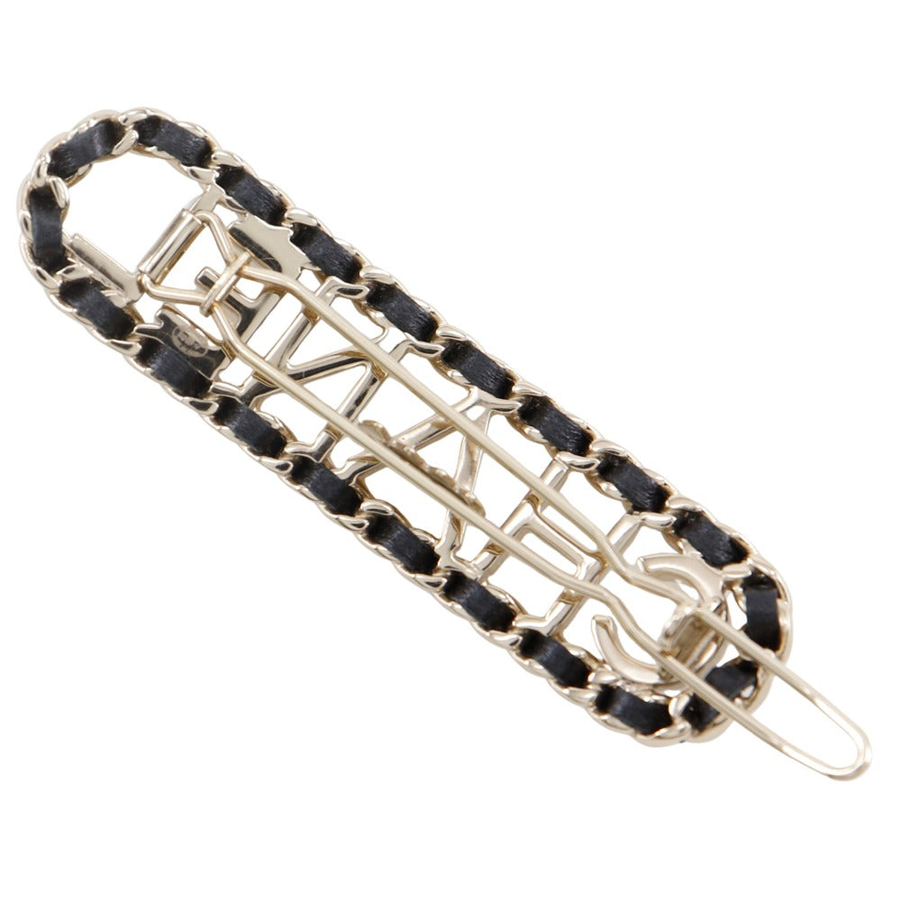 シャネル CHANEL ロゴ チェーン バレッタ