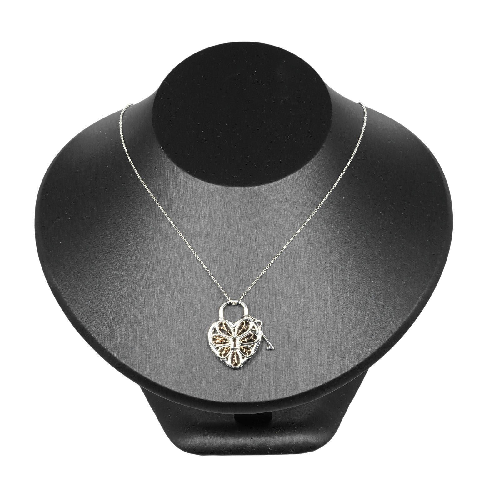 ティファニー フィリグリー ハートキー シルバー925 K18ピンクゴールド ネックレス