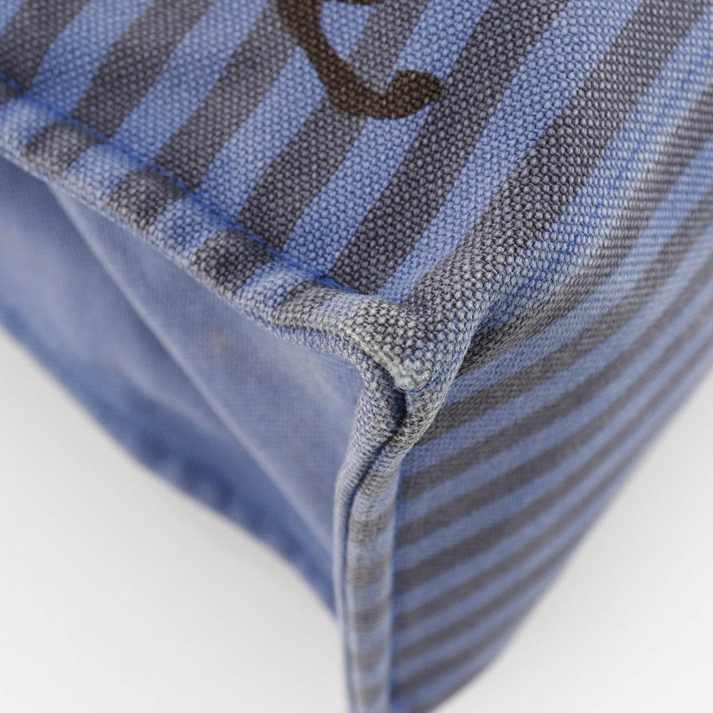 エルメス シュヴォー トート バッグ キャンバス ブルー/ブラック