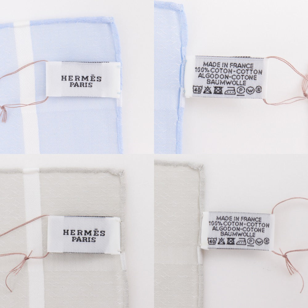エルメス ジャカード H コットン ハンカチ 2枚セット