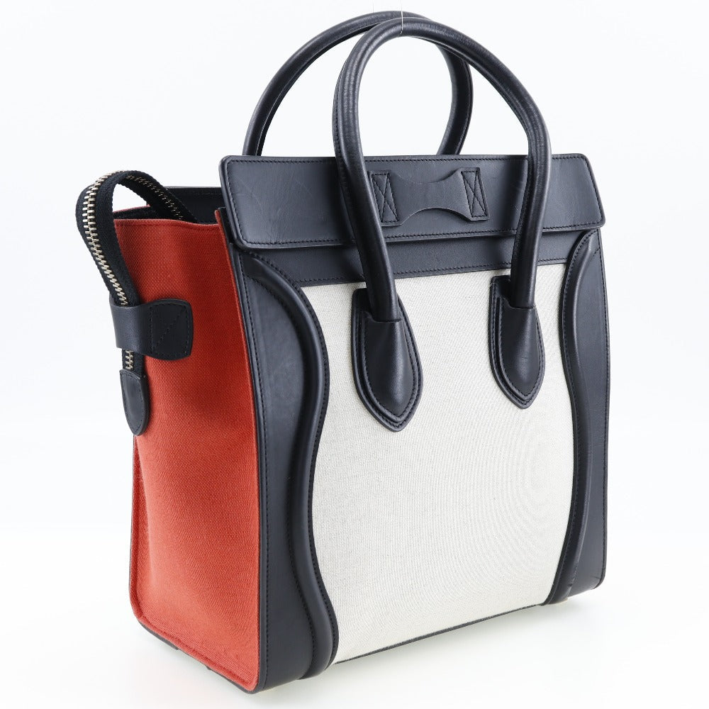 セリーヌ ラゲージ ハンドバッグ カーフ キャンバス