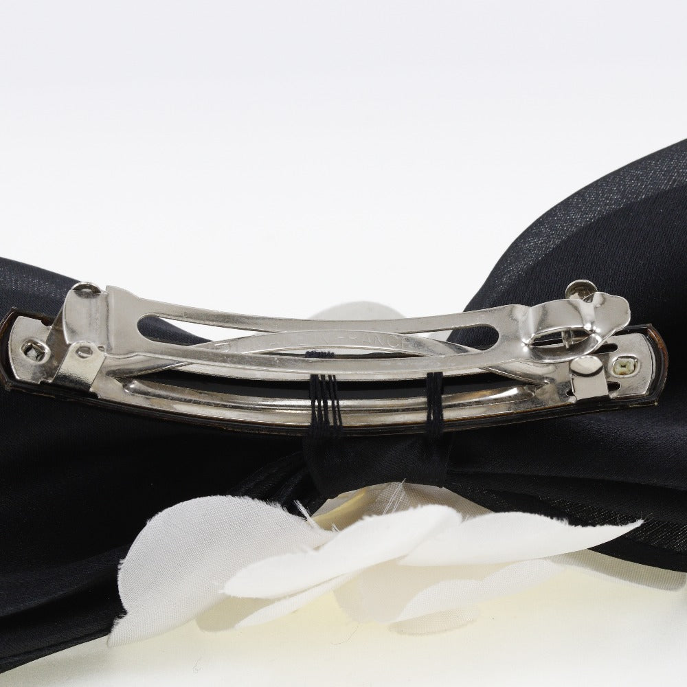 シャネル カメリア リボン バレッタ サテン テキスタイル