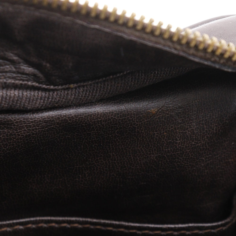 フェンディ ズッカ ナイロンキャンバス レザー ショルダーバッグ