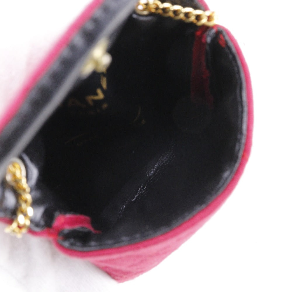 シャネル チェーン ポーチ コットン 2way ショルダー バッグ