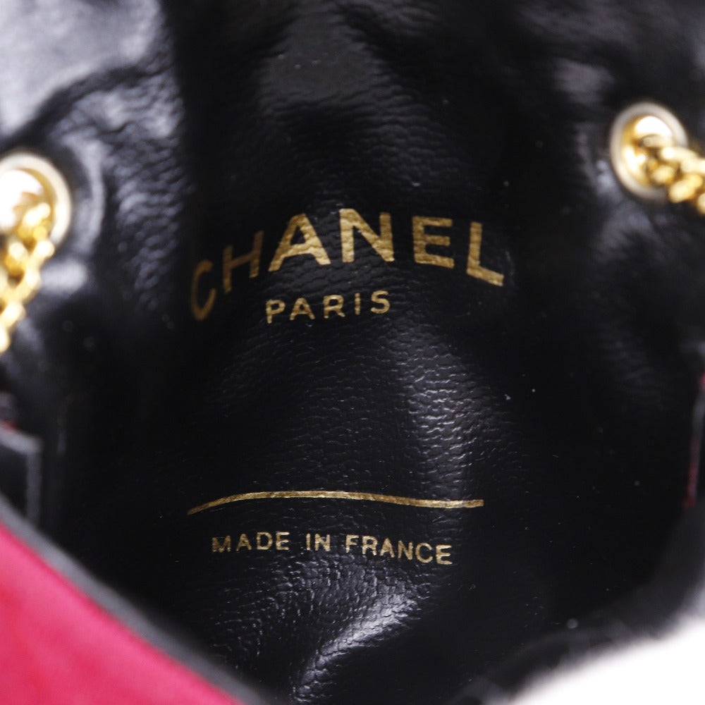 シャネル チェーン ポーチ コットン 2way ショルダー バッグ