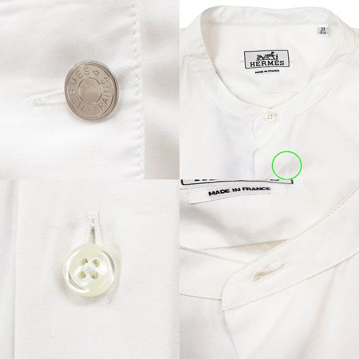 エルメス コットン シルク長袖シャツ