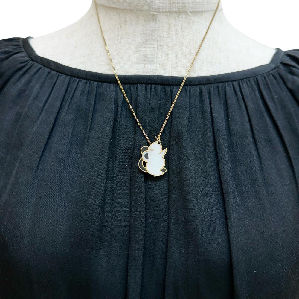 マウス モチーフ 2way ブローチ ペンダント トップ Au750 シェル オニキス ダイヤモンド