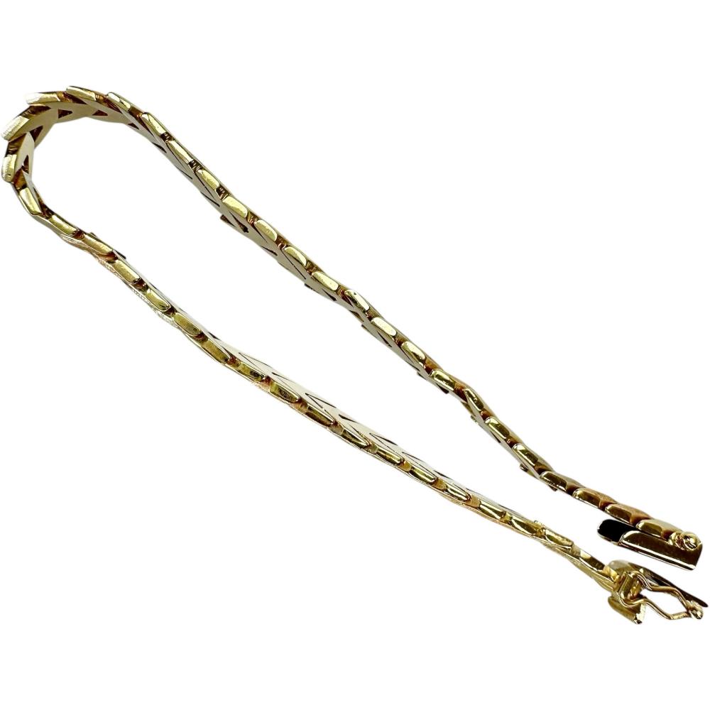 イタリアン デザイン Au750 三色 ヘリンボーン チェーン ブレスレット