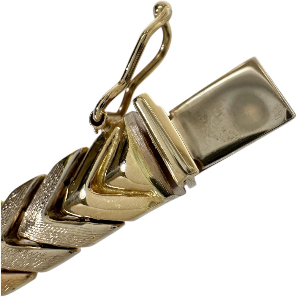 イタリアン デザイン Au750 三色 ヘリンボーン チェーン ブレスレット