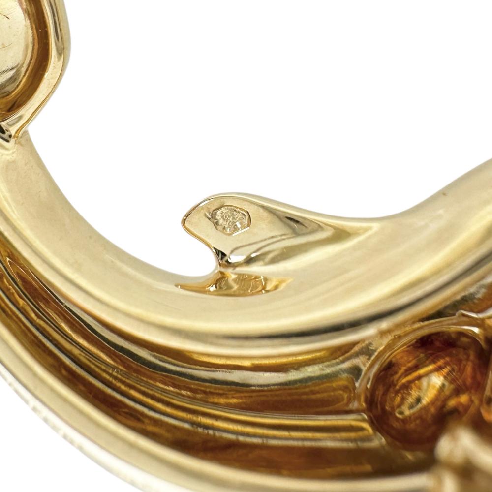 カルティエ ドルフィンモチーフ K18 パール エメラルド ブローチ