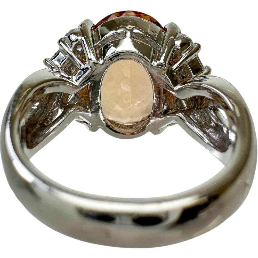 インペリアルトパーズ ダイヤモンド Pt900リング