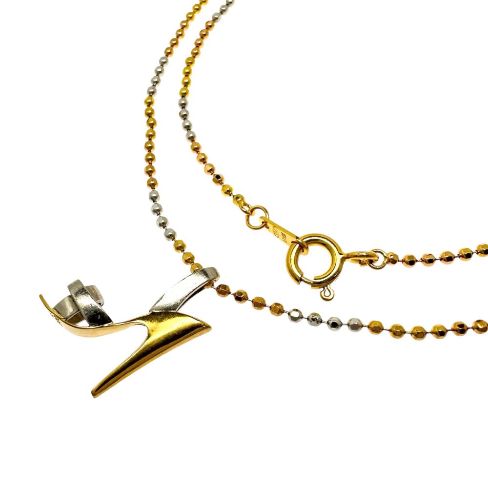 K18ゴールド Pt900プラチナ ハイヒールモチーフ ダイヤモンドネックレス