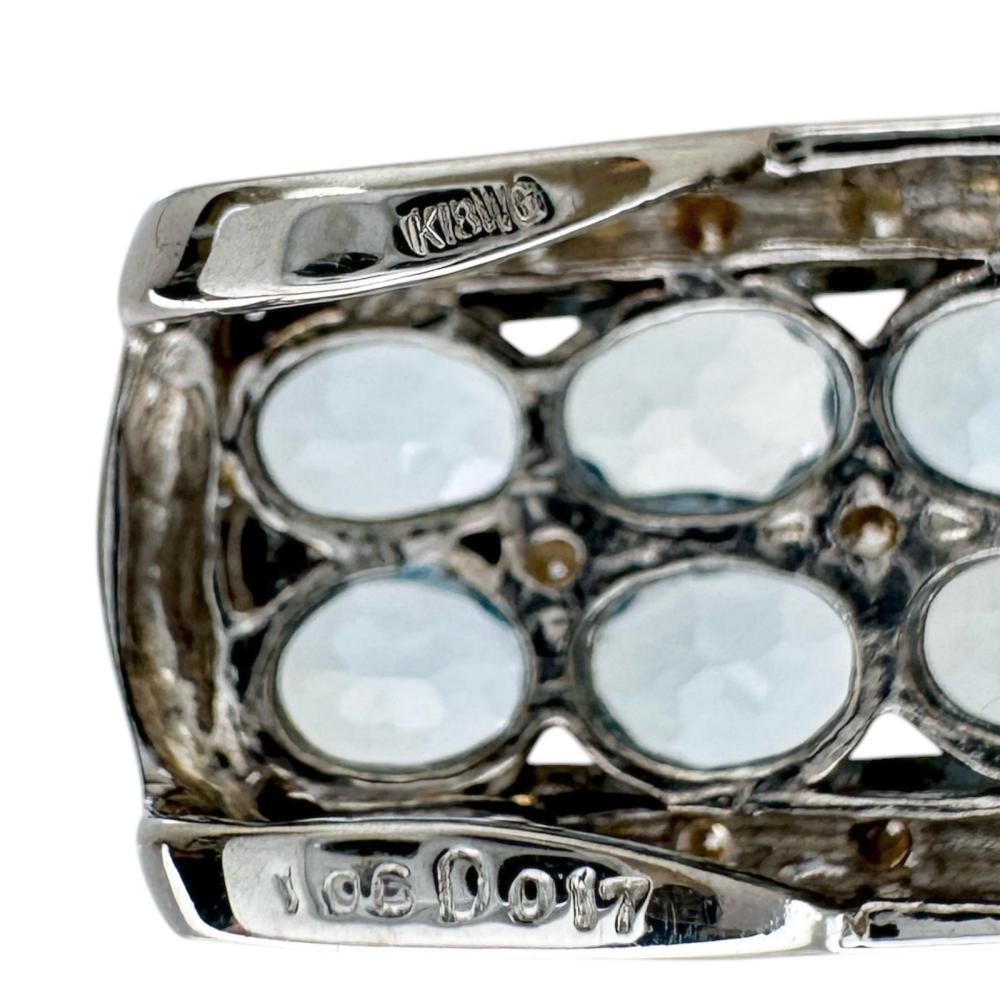 Au750ホワイトゴールド アクアマリン ダイヤモンド ペンダントトップ