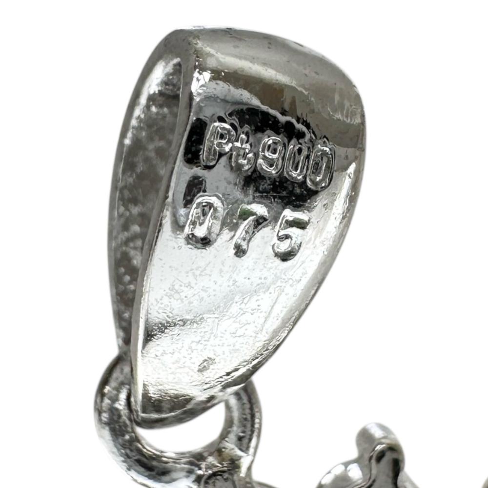 プラチナ シトリン ダイヤモンド ペンダントトップ