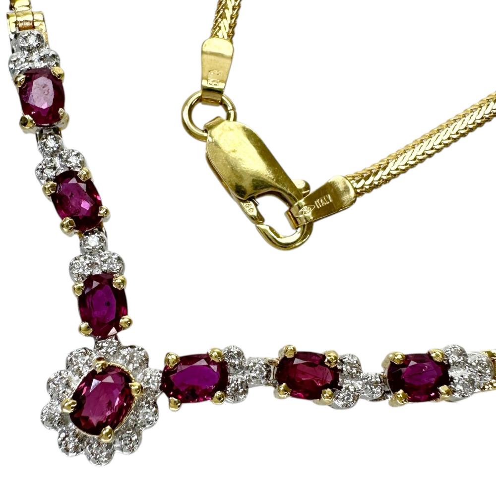 K18ルビー ダイヤモンドネックレス