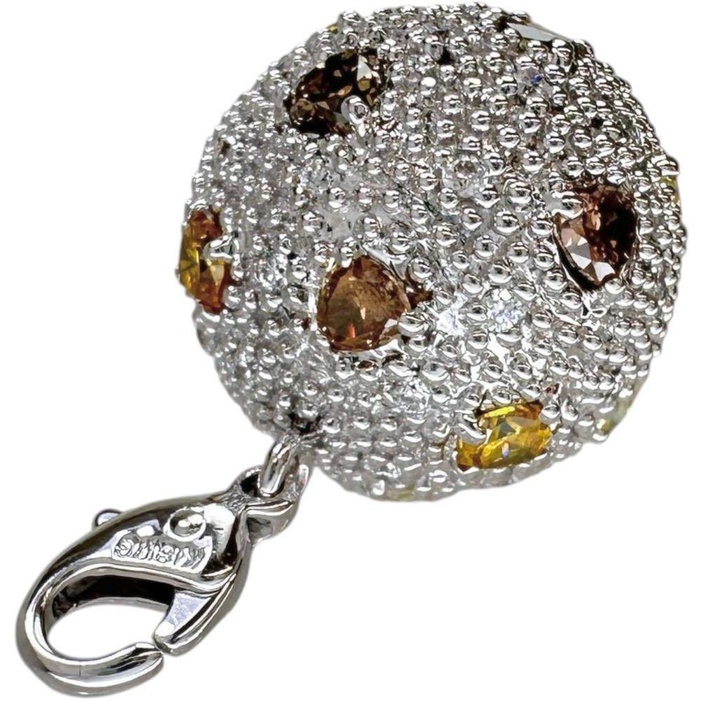 K18WG ダイヤモンド マルチカラー 球体 ペンダントトップ