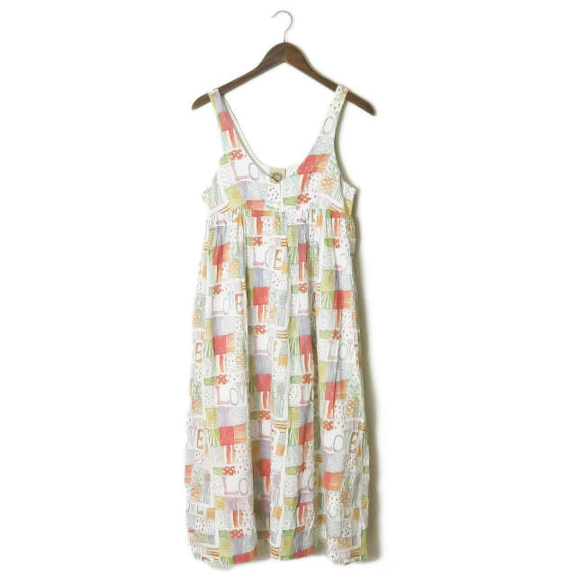 ファミリーアフェアーズ Odile Dress Love Print コットンワンピース