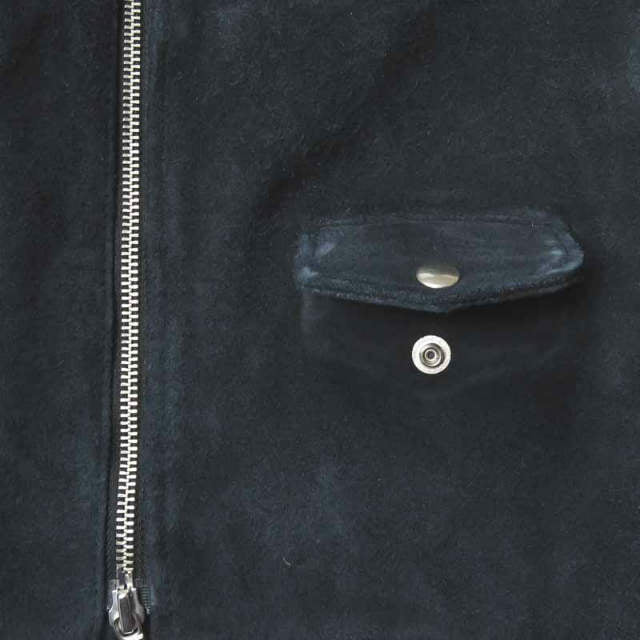 スエード ダブル ライダース ジャケット M ネイビー レザー アウターウェア